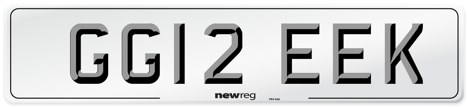 GG12 EEK Number Plate from New Reg